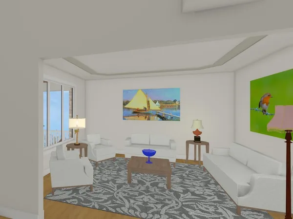 a living room with furniture and a couch