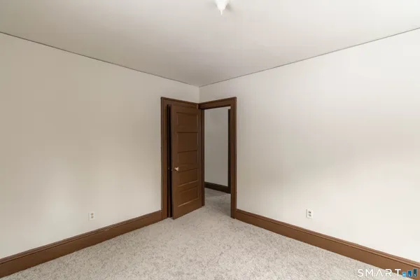 an empty room with closet