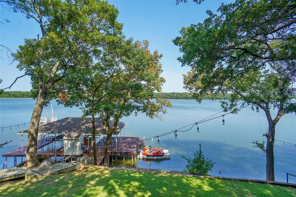 an outdoor space with furniture