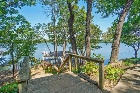 an outdoor space with furniture