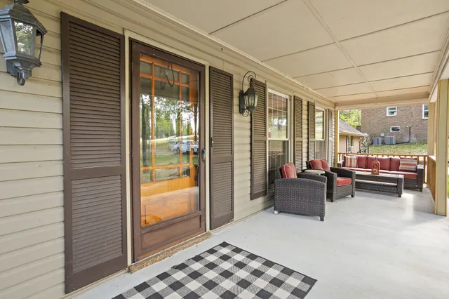 a living room filled with furniture