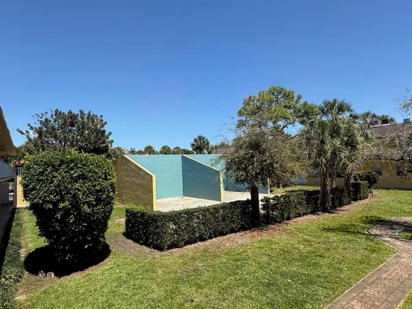 a view of a tree with a yard