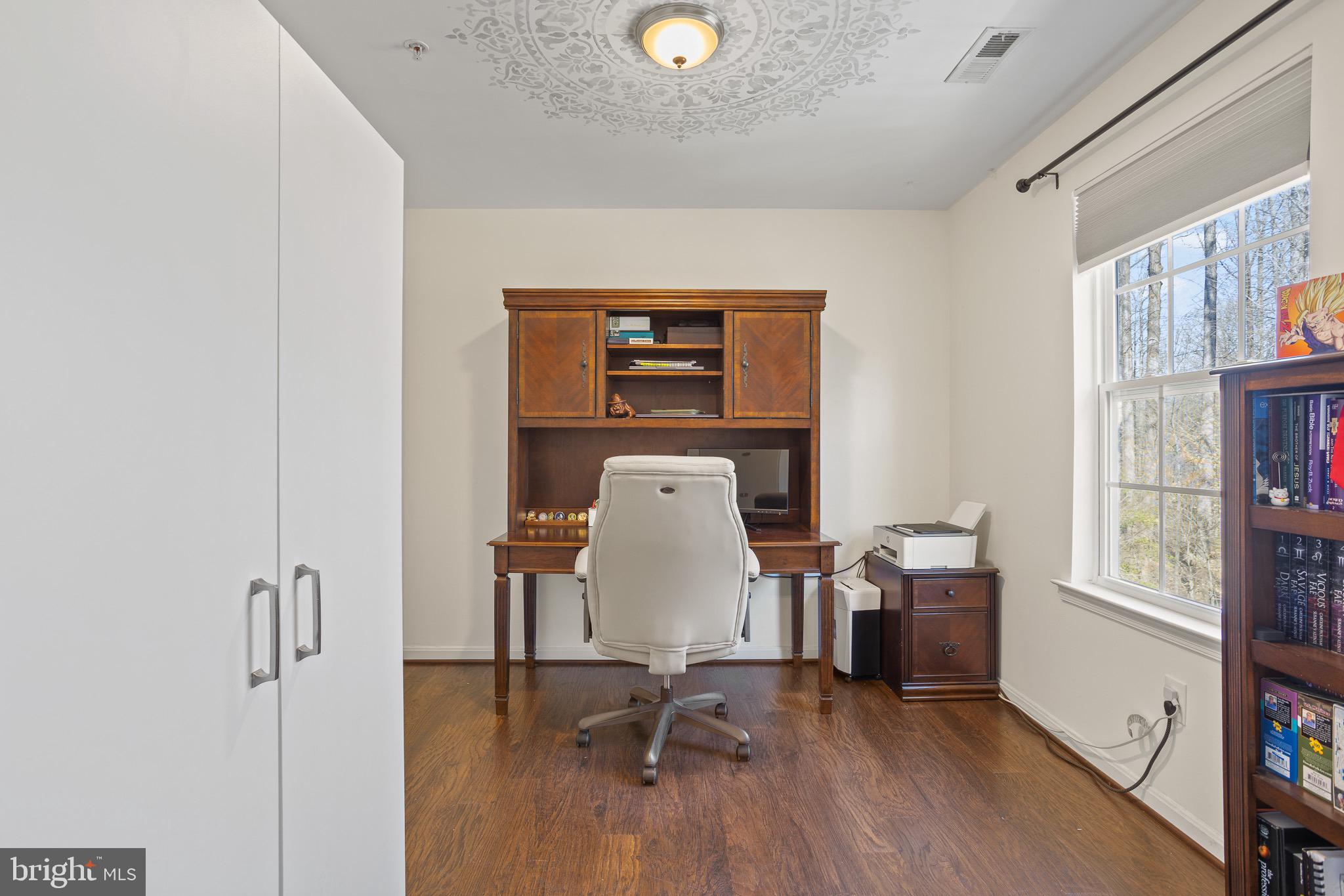 4335 Pleasant Court Huntingtown, MD 20639 - Photo 30 of 46 a view of workspace with wooden floor windows