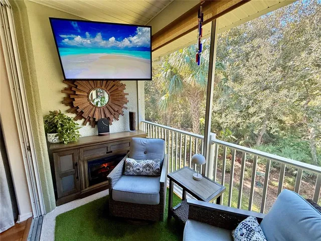 a outdoor living room with furniture