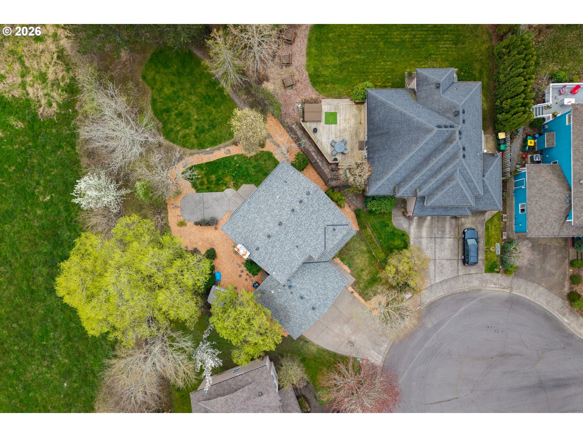 5572 Northwest 165th Place Portland, OR 97229 - Photo 41 of 48 a aerial view of a house with a yard basket ball court and outdoor seating