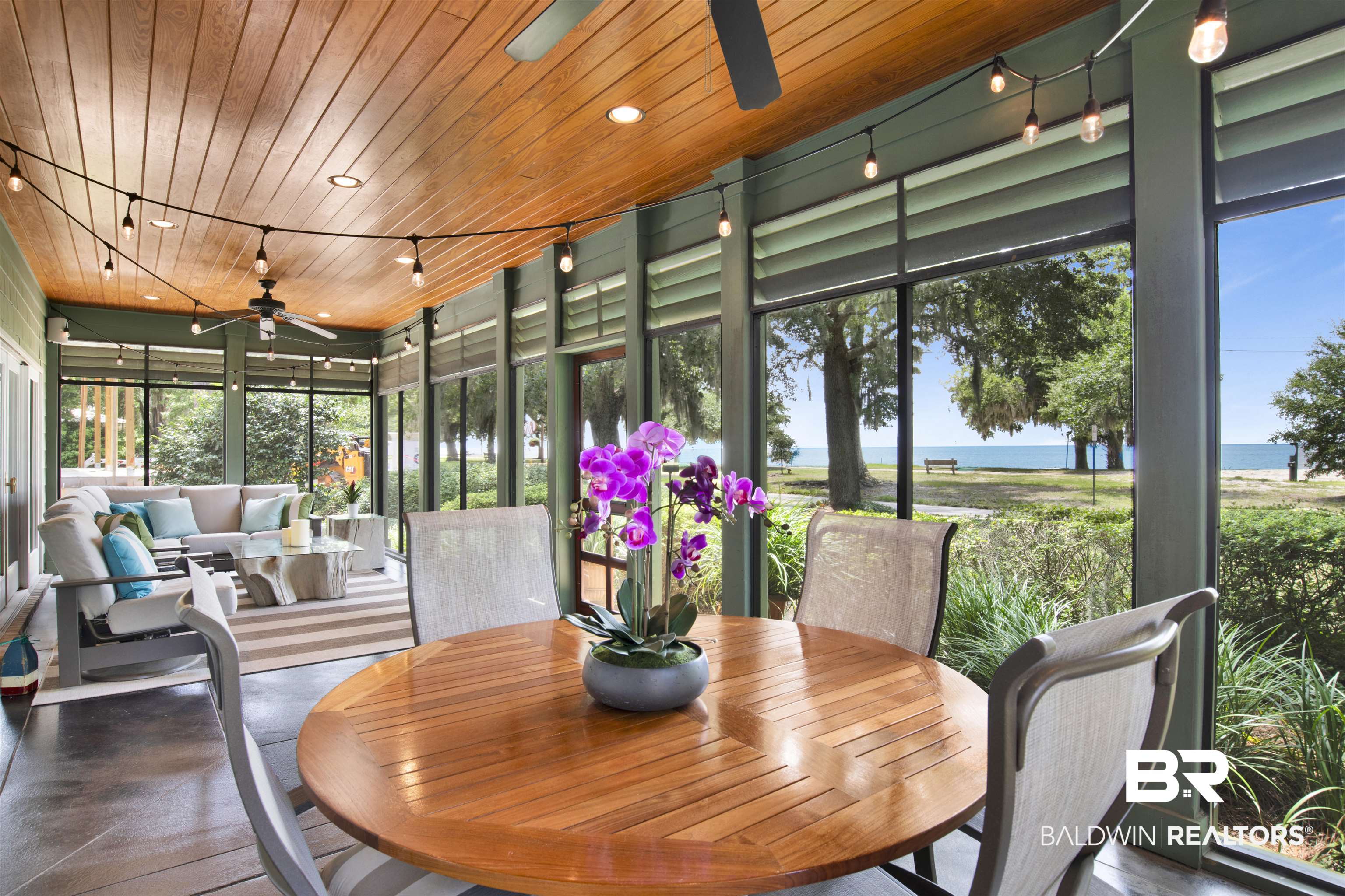 409 South Mobile Street Fairhope, AL 36532 - Photo 39 of 48 Sunroom with wood ceiling and a water view