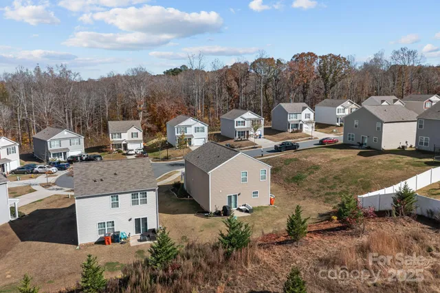 a view of a town with residential houses