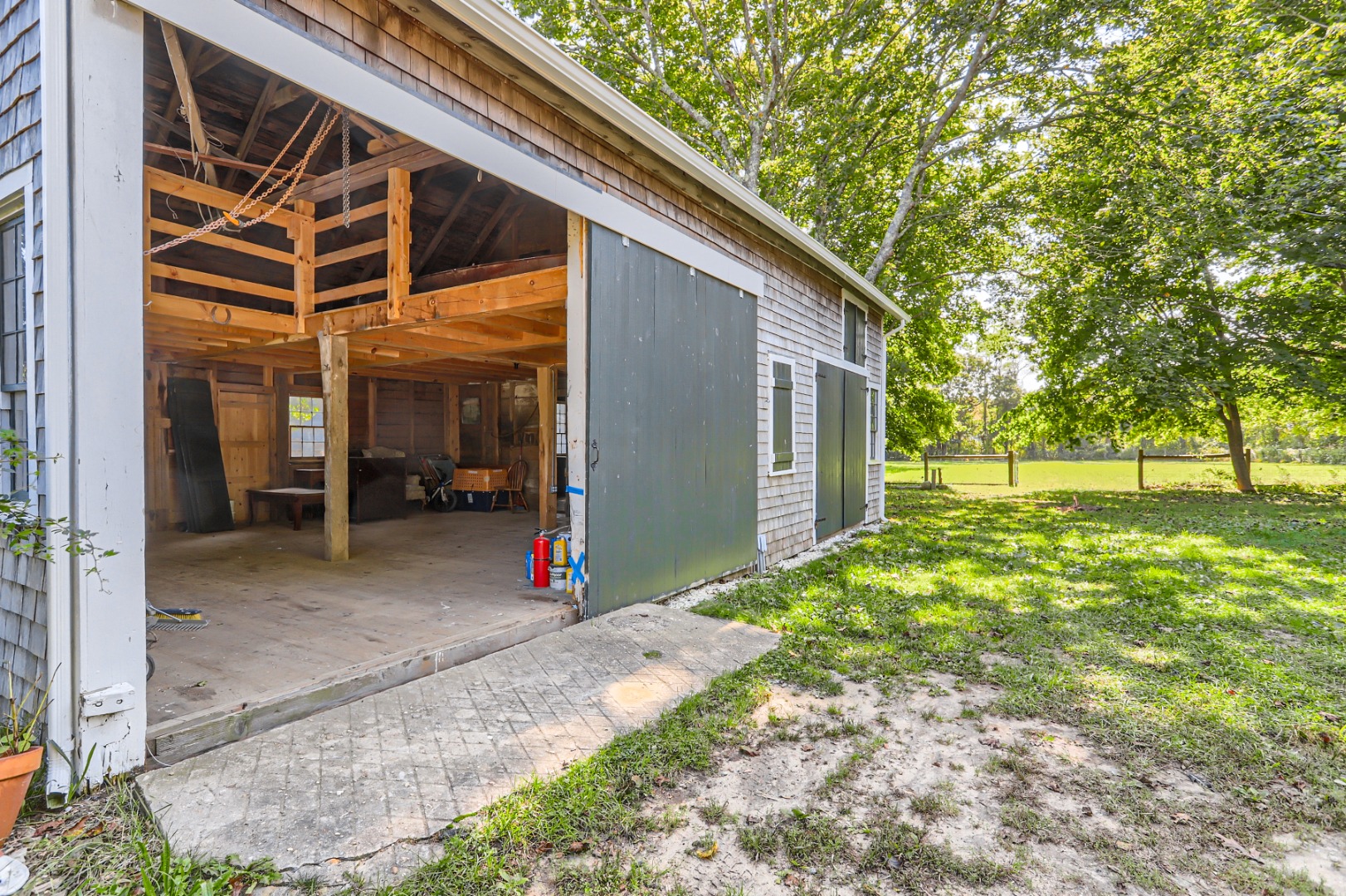 16 S Road Chilmark, MA 02535 - Photo 36 of 50 a view of a porch with a backyard