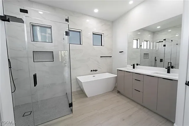 a view of a bathtub in a bathroom