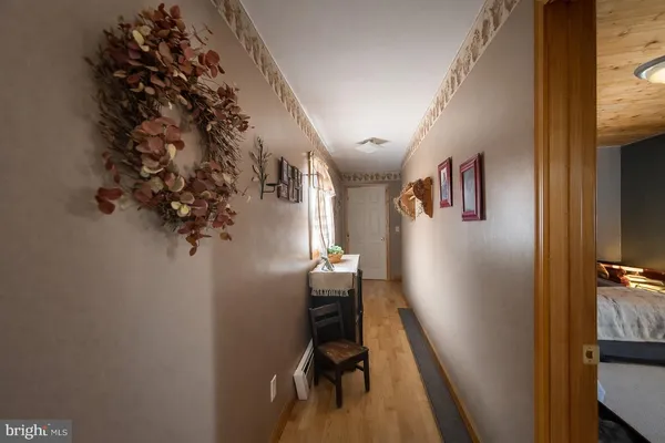 a view of entryway and workspace