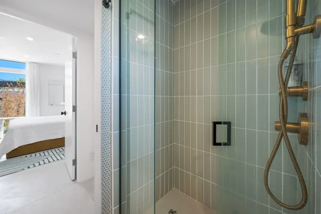 a outdoor living space with furniture and city view