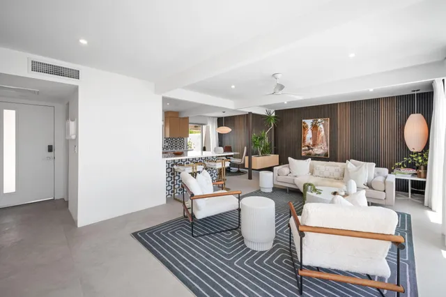 a living room with furniture