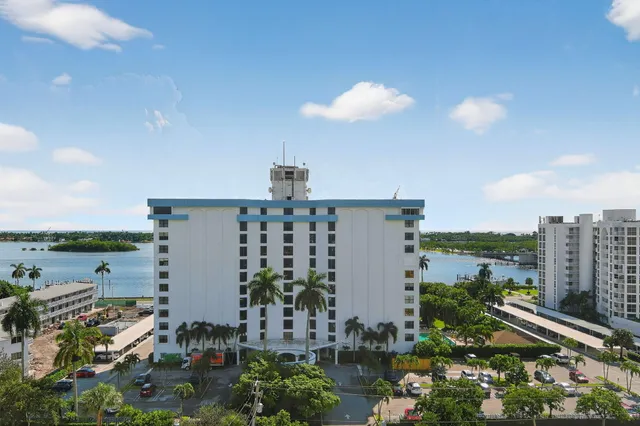 a view of a city and lake