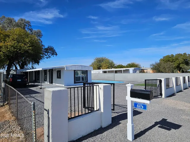 a view of a house with a patio
