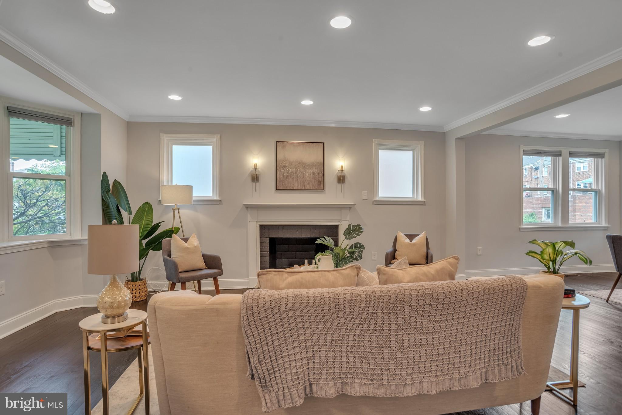 1520 Kingsway Road Baltimore, MD 21218 - Photo 3 of 28 Living Room + Beautiful Brick Fireplace
