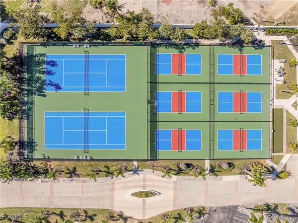 a view of outdoor space and tennis court