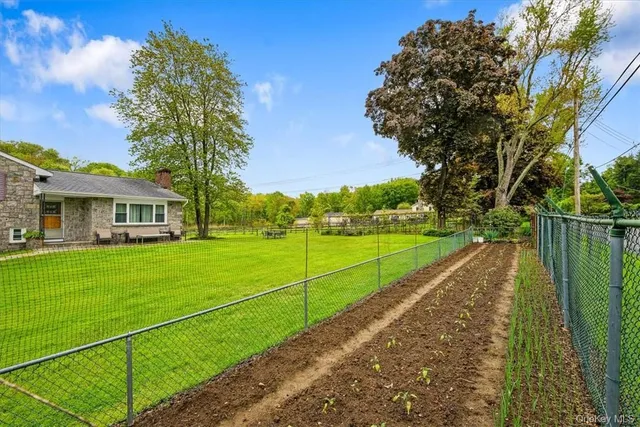 a view of an house with backyard and a tree