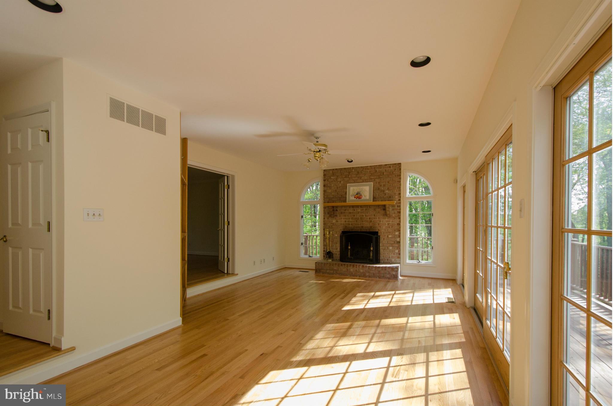 Family Room w/newly refinished hardwood floor