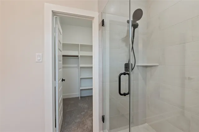 a bathroom with a shower