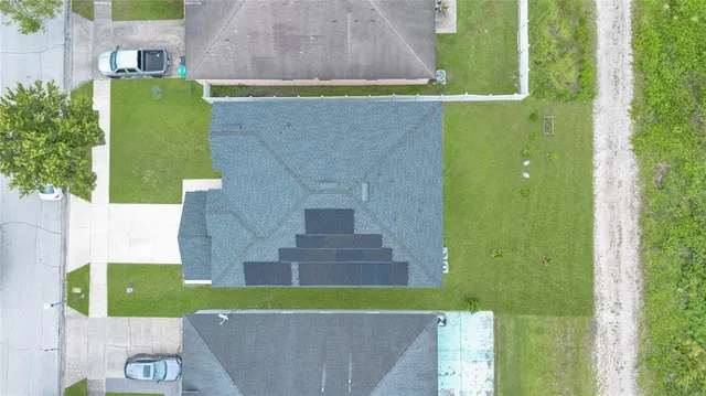 a bird view of a house