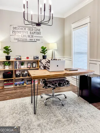 a living room with furniture