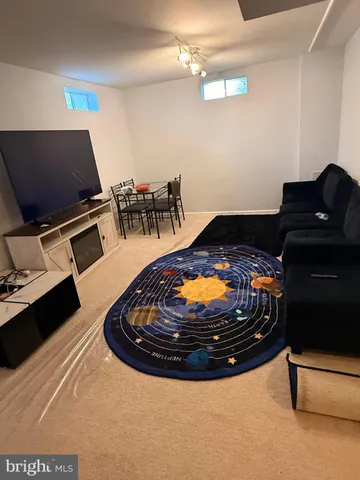 a living room with furniture