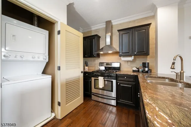 a kitchen with a sink a stove and refrigerator