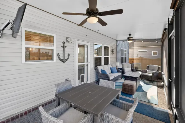 a living room with furniture