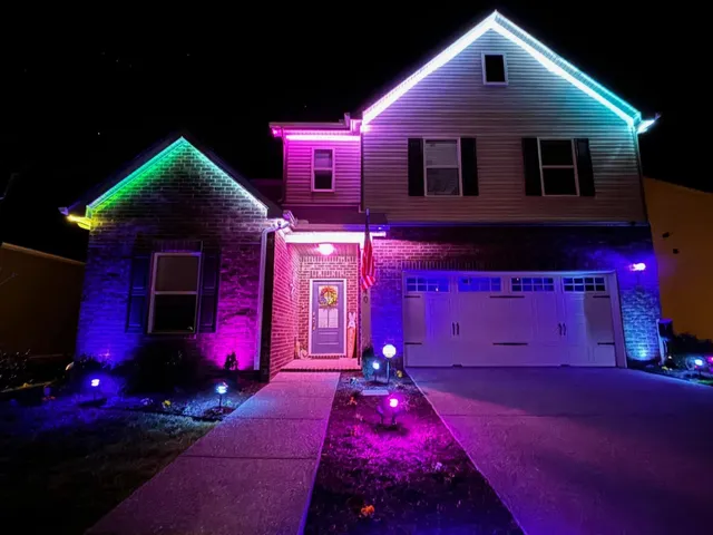 a front view of a house with yard