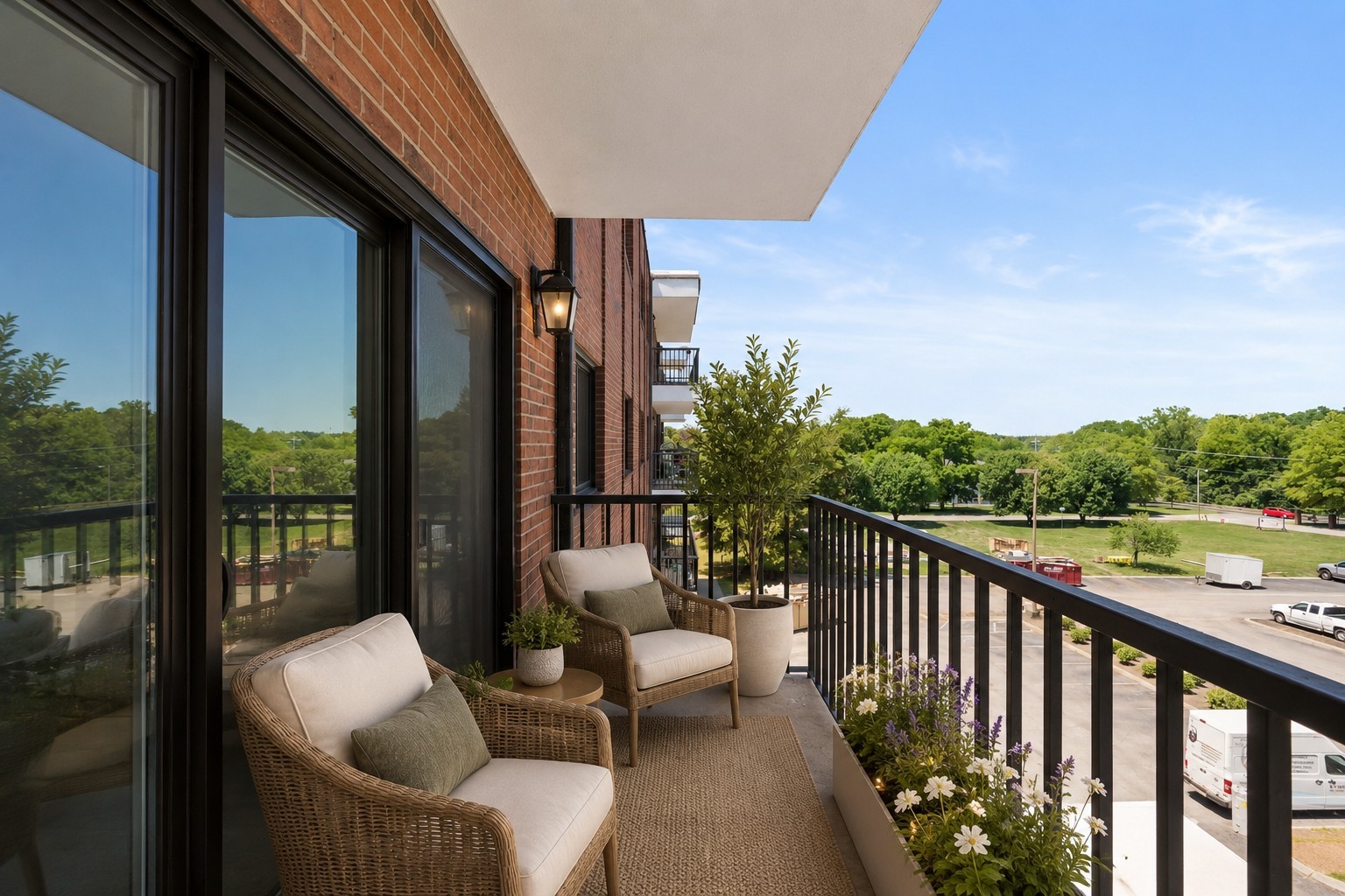 200 Sanders Ferry Road, Unit 2406 Hendersonville, TN 37075 - Photo 25 of 34 a view of balcony with couch and chairs