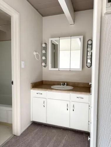 610 Walker Drive Mountain View, CA 94043 - Photo 16 of 23 a bathroom with a sink and a mirror