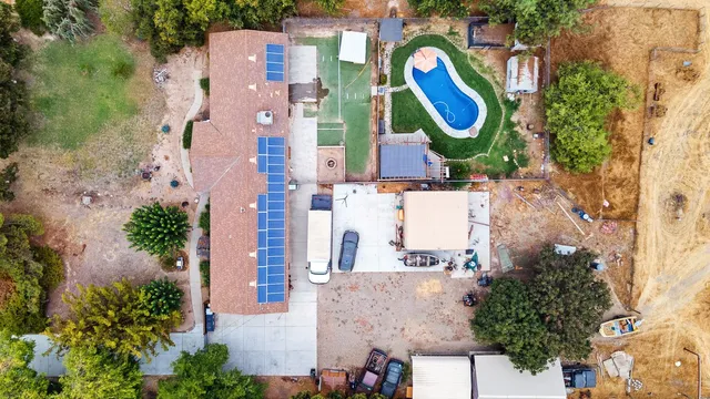 an aerial view of multiple house