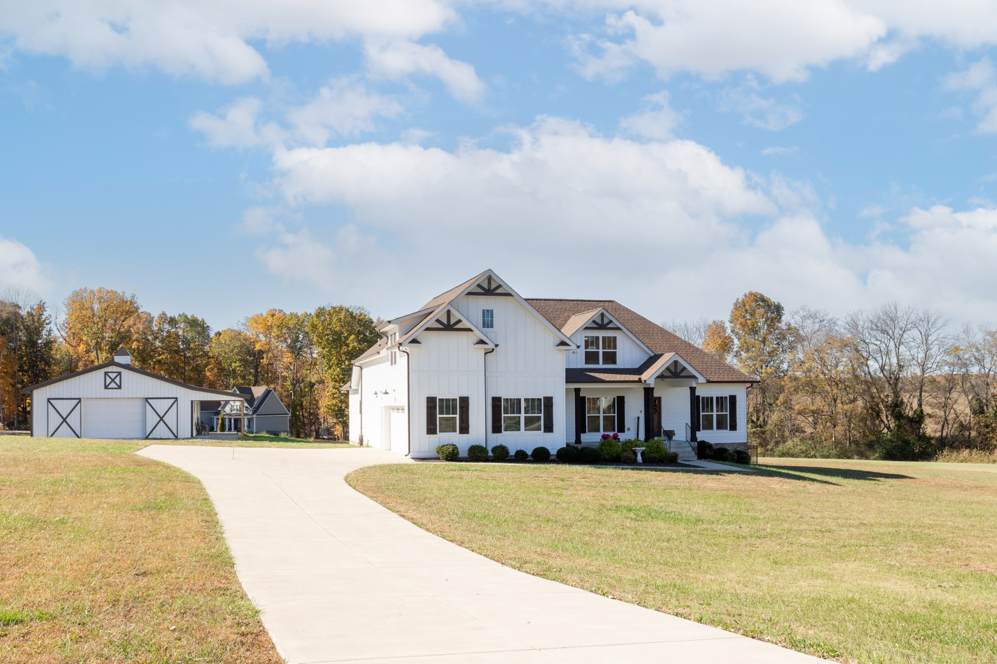 3378 New Hall Road Greenbrier, TN 37073 - Photo 59 of 67 a front view of a house with a large trees with a big yard