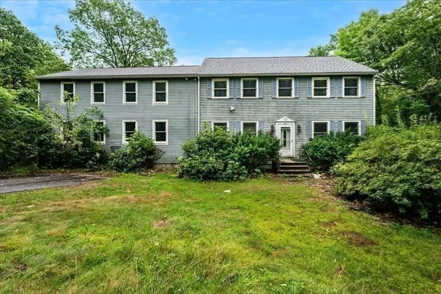 a view of a sign in a field