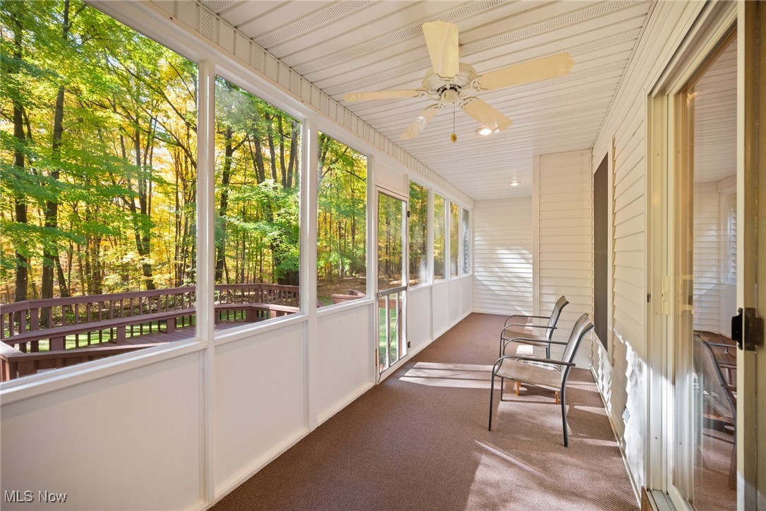 3190 Hamilton Road Medina, OH 44256 - Photo 29 of 37 Unfurnished sunroom featuring ceiling fan