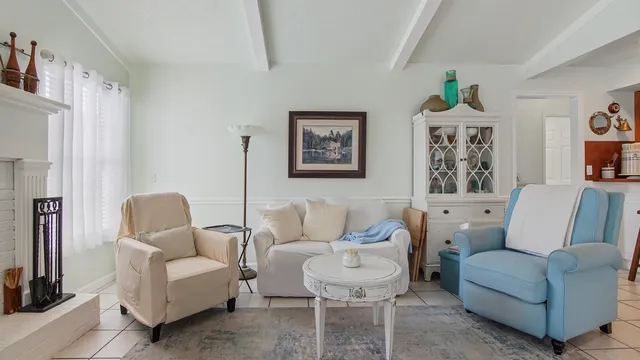 a living room with furniture