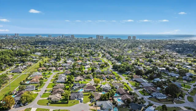 an aerial view of a city
