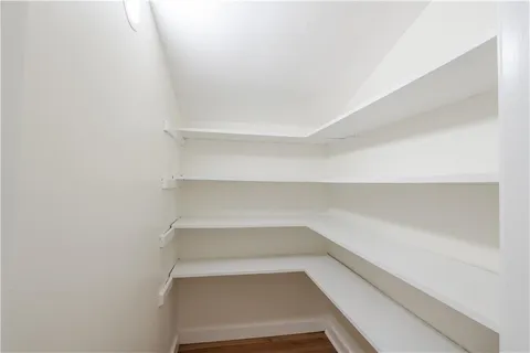 a storage room with empty racks