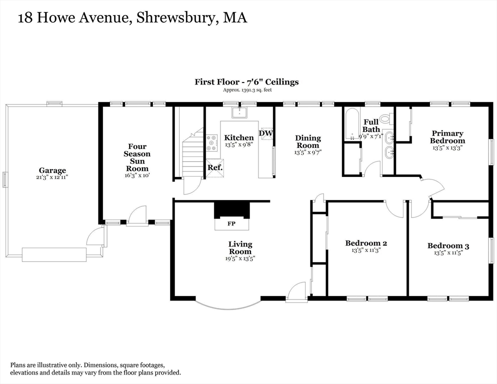 18 Howe Avenue Shrewsbury, MA 01545 - Photo 42 of 42 a picture of a floor plan