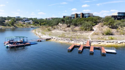 a view of a lake with beach