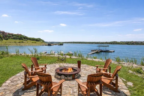 a view of lake and mountain