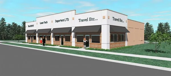 a view of a building with street