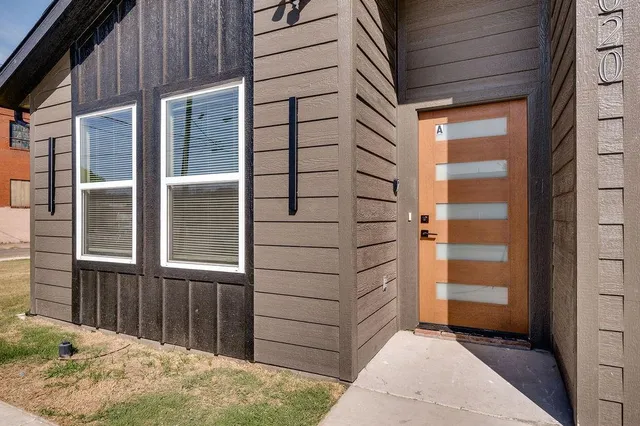 a view of front door of house