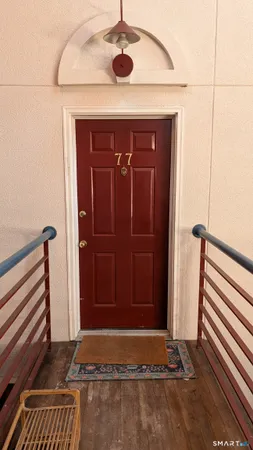 a view of a door of the house