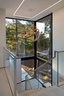 a view of swimming pool from a window