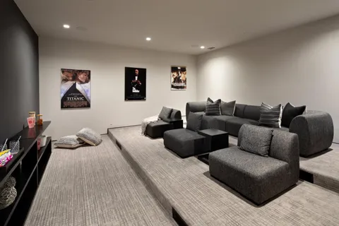 a living room with furniture and a couch