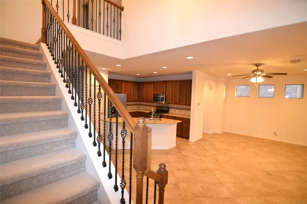 a view of a room with a floor to ceiling window