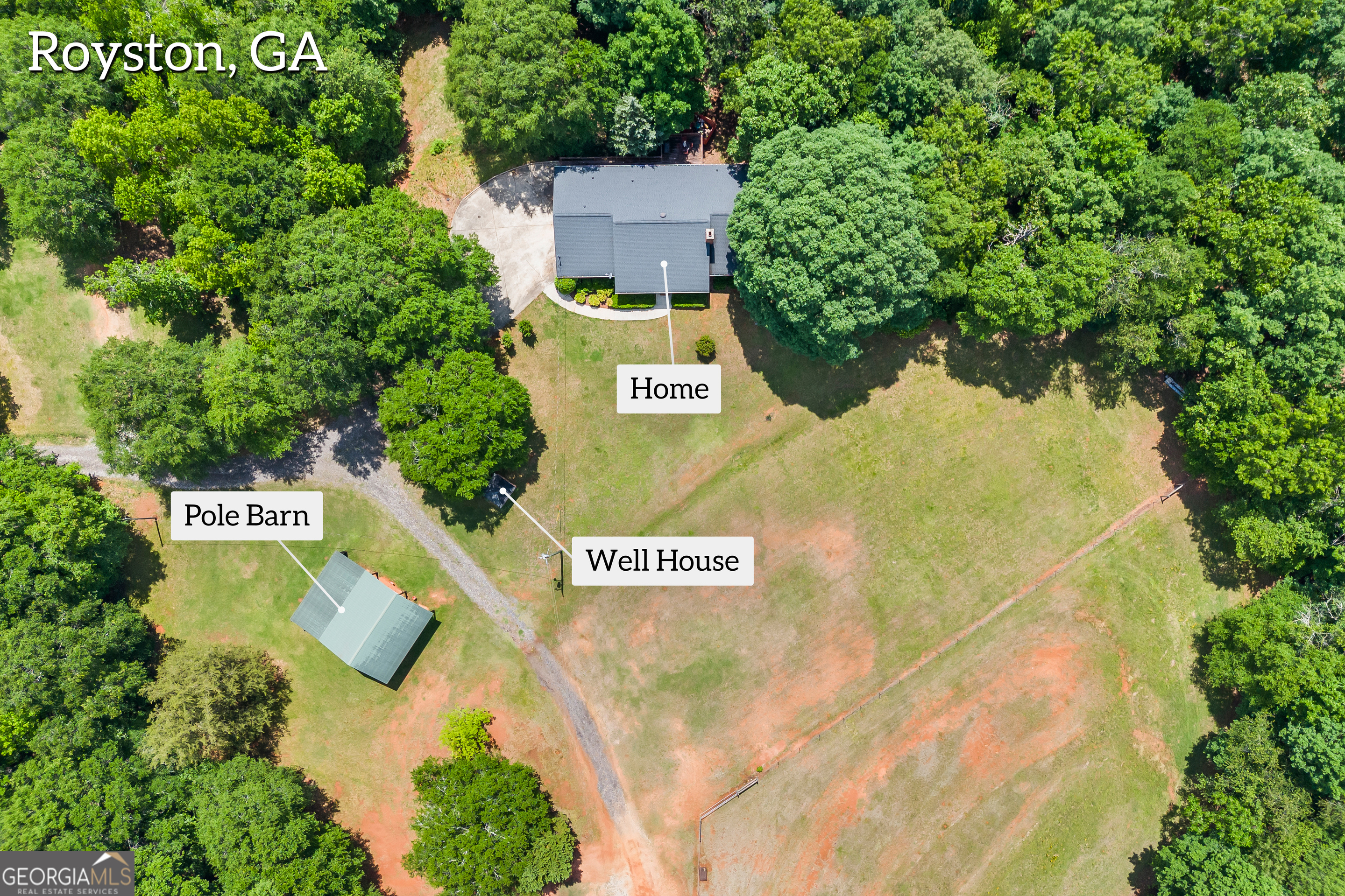 1112 Reno Road Royston, GA 30662 - Photo 4 of 74 an aerial view of residential house with an outdoor space