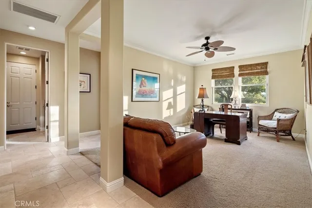 a view of dirt yard with a large tree