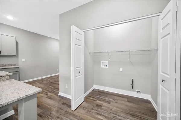 a view of a kitchen cabinets